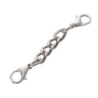 Chaîne d'extension en métal à double fermoir mousqueton pour porte-clés et accessoires de sac, chaîne à maillons en alliage de zinc, matériel de fabrication de bijoux DIY, cordon