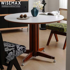 Meubles WISEMAX, meubles de maison médiévaux haut de gamme, <span class=keywords><strong>table</strong></span> à manger <span class=keywords><strong>avec</strong></span> <span class=keywords><strong>plateau</strong></span> <span class=keywords><strong>en</strong></span> <span class=keywords><strong>ardoise</strong></span>, bois <span class=keywords><strong>avec</strong></span> base <span class=keywords><strong>en</strong></span> métal, <span class=keywords><strong>table</strong></span> ronde pour appartement - Product Image 3