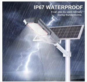 Lampe solaire de rue LED 200W/300W, télécommande intelligente, induction lumineuse, étanche, lampe extérieure pour routes, indice de protection IP66 - Product Image 2