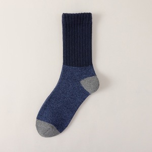 Autumn Winter Women <b>Wool</b> <b>Socks</b> Mid Calf Thickened Velvet <b>Socks</b> Color Block Versatile Cashmere High Tube <b>Socks</b> - Product Image 4