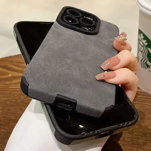Fashion Matte Leather Silicone <strong>Case</strong> for iPhone 16 <strong>Pro</strong> <strong>Max</strong> <strong>13</strong> 12 Mini 11 14 15 Plus XR X XS Lens Protection Shockproof Cover - Product Image 2