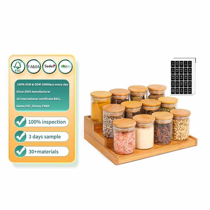 Seasoning Display Customized 3-layer Bamboo Seasoning Display Rack, Bamboo Seasoning ...