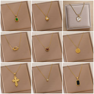 Xixi Fashion Rvs Zirkoon 18K Goud Hart Vlinder Hanger Halskettingen Vrouwen Vintage Parel Shell Boog Ketting Voor Geschenken - Product Image 2