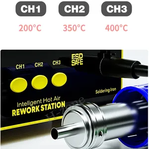 เครื่องมือซ่อมโทรศัพท์มือถือ <span class=keywords><strong>Mechanic</strong></span> 861DS <span class=keywords><strong>2</strong></span> in 1 1000W ปืนลมร้อนและสถานีดูดตะกั่ว - Product Image 3