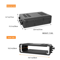 2U Étanche Rotomolded Flight Rack Case Moulé Amplificateur Case Pro-Audio PA DJ Road Travel Mount Case avec Mousse Personnalisée