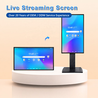Écran tactile Android 43/55 pouces pour diffusion en direct, certifié CE RoHS, avec support mobile, pour diffusion en direct commerciale (OEM/ODM)