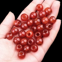 Perles en pierre naturelle 12 mm, trou large 5 mm, rondelles lisses en forme de baril, entretoises en pierres précieuses pour colliers, boucles d'oreilles, bracelets et bijoux