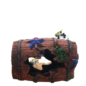 Barile di riparo per acquario acquario acquario vasca per il paesaggio decorativa tecnologia resina gamberetti e casa dei pesci 808 antico barile di vino stelle marine - Product Image 1