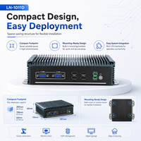 Mini PC Compacto Sin Ventilador con Doble LAN, 6 Puertos COM, USB, HD, VGA, MSATA, SATA SSD para Kiosco, Automatización, Gateway, Compatible con Windows y Linux