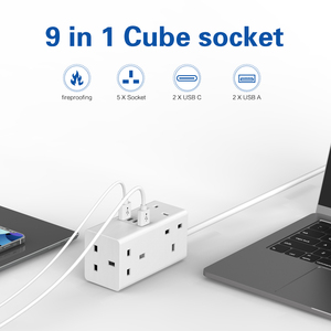 Mở rộng cắm với <span class=keywords><strong>3</strong></span> ổ cắm USB, 5 cách cắm Adapter anh đa cắm adapter, tường cắm Extender cho nhà, ba Adapter Cắm Anh - Product Image 4