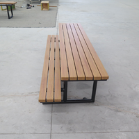 Banc de parc moderne en bois et métal, personnalisé en usine, pour intérieur/extérieur, idéal pour centre commercial, salle de bain, confortable pour la détente, table de pique-nique