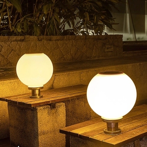 Lampe solaire de jardin à télécommande, acrylique, boule ronde de 50 cm, lumières solaires changeantes Rgb, 24 LED, lumière solaire extérieure pour portail - Product Image 1