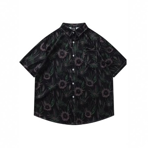 Nouvelle Chemise Hawaïenne Florale Rétro Décontractée à Manches Courtes Entièrement Imprimée pour Homme, Style Européen et Américain, Idéale pour l'Été – Livraison Directe - Product Image 5
