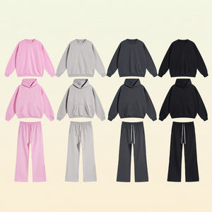 Felpa di spugna autunnale pantaloni della tuta Street ampia felpa con cappuccio girocollo Set da <span class=keywords><strong>uomo</strong></span> felpa con cappuccio personalizzata - Product Image 2