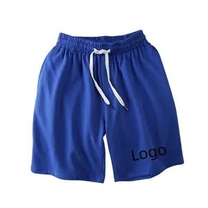 Custom Logo Men Cotton Sweat Shorts With Pockets Workout Casual Loose Shorts Sportswear Running Athletic Mens Shorts Gym