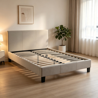 Lit rembourré moderne en mélange de lin de qualité supérieure, taille et couleur personnalisables, 180x200x100cm, aucun sommier tapissier nécessaire, mobilier de chambre