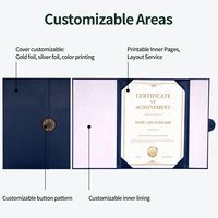 Carpeta de Diploma Trifold Personalizada al por Mayor con Logotipo, Cubierta de Cuero PU para Certificado, Estampado en Caliente para Eventos de Graduación y Premiaciones Empresariales