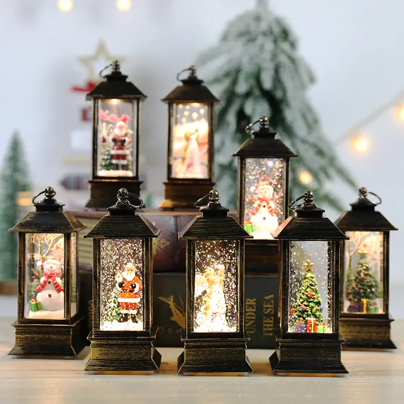 Vintage Lantern Lights Holiday Table Center Ornaments Christmas Decoration Supplies products for Christmas decoration supplies