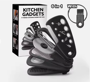 Gadgets de cuisine superposés Râpe à melon Coupe-herbe Moulin à ail Ouvre-boîte Râpe à fromage Couteau à pizza Ensemble d'épices - Product Image 1