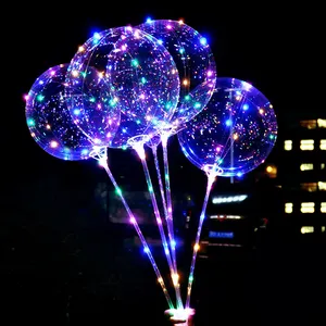 Прозрачные Светодиодные воздушные шары Bobo со светодиодными огнями