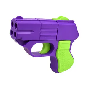 Manual Soft Gun with One Click Mechanical Double-shot Children&#39;s Toy Gun Plastic Opp Bag Unisex ABS