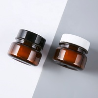Pot vide en plastique de crème de Gel de soin de peau de 30G Double couche vide de crème de visage ronde ambre pots en plastique de cosmétique