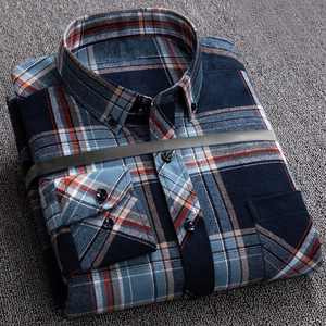 OEM / ODM Camisas-juveniles-para-hombr Chemise habillée pour hommes Chemise habillée personnalisée en flanelle décontractée de haute qualité de fabrication Chemise habillée pour hommes - Product Image 1