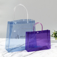 Sac en plastique transparent en PVC avec poignées Sac d'emballage cadeau transparent réutilisable