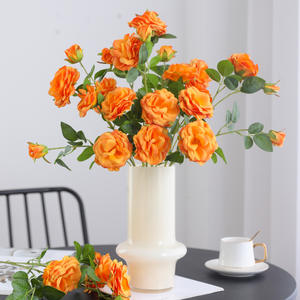 <span class=keywords><strong>Fleurs</strong></span> <span class=keywords><strong>artificielles</strong></span> de rose iceberg haut de gamme à 6 têtes avec moulage par injection <span class=keywords><strong>pour</strong></span> la décoration intérieure, de mariage et extérieure - Product Image 2