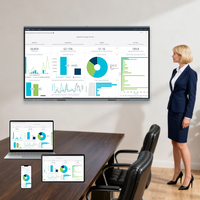 Tableau blanc interactif tout-en-un Android Display Multi-Touch Electronic 55 65 75 86 100 pouces avec support mobile
