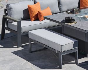 Patio Melbury sofà componibile in alluminio divano esterno Set Lounge Set mobili <span class=keywords><strong>da</strong></span> <span class=keywords><strong>giardino</strong></span> <span class=keywords><strong>con</strong></span> <span class=keywords><strong>tavolo</strong></span> a Gas fuoco - Product Image 4