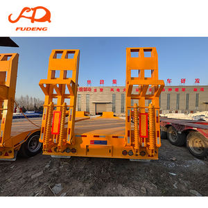 Semirremolque de plataforma baja de 3 ejes BPW/FUWA con capacidad de carga personalizable, guardabarros laterales plegables y suspensión de ballestas/neumática - Product Image 6