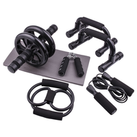 Kit de Entrenamiento FRS para Ejercicios en Casa, Gimnasio, Fitness, Entrenador Muscular, Rueda Abdominal, Juego de 7 Rodillos con Cuerda para Saltar y Agarraderas