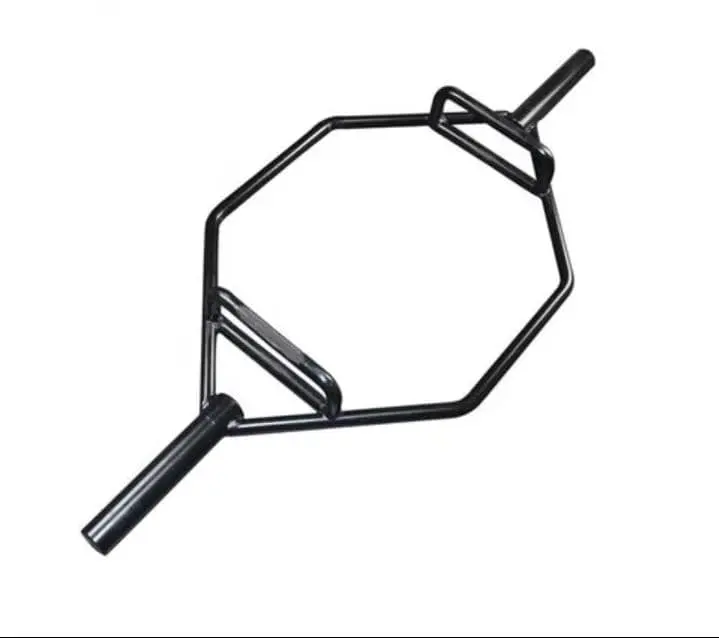 Sıcak satış siyah/gümüş kırmızı Olympus halter açık tuzak Bar Combo Hex Squat Shrug halter Bar