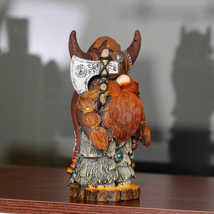 Figura de Guerrero Vikingo de Resina Pintada a Mano con Hacha, Decoración de Mitología Nórdica, Adorno Coleccionable para Escritorio, para Gamers, <span class=keywords><strong>Mancave</strong></span> - Product Image 6