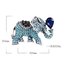 Bijoux vêtements cristal de bon augure chance Fortune éléphant alliage Rhinester éléphant Animal Corsage or éléphant broche