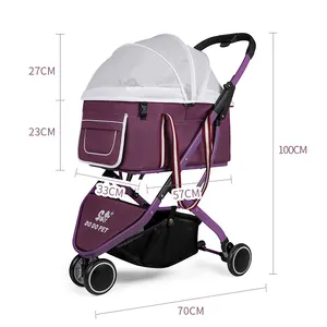 Factory Wholesale Hot Selling Customized Luxury Large Dog Pet Carrier Jogger Pet Stroller