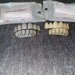<span class=keywords><strong>Grillz</strong></span> Dentali Artivelle Street Style Placcati Oro, Gioielli Hip Hop Personalizzati in Ottone con Zirconi, <span class=keywords><strong>Grillz</strong></span> Dentali Iced Out per Uomo - Product Image 5