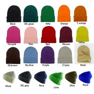 Sombreros de invierno de punto acrílico personalizados, gorros deportivos de alta calidad, boina dorada, venta al por mayor, toques, boina juvenil