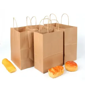 White Black Food Takeaway Shopping Bags Custom Kraft Paper Bags with Your Own logo - Product Image 5