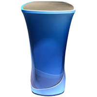 Comptoir d'exposition portable pliable en aluminium et polyester, imprimé sur mesure, pour salon professionnel et promotion