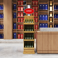 Logo personnalisé Bar boutique supermarché en bois multi-usage présentoir pour bouteille d'eau d'épicerie vente étagère support vitrine à vin