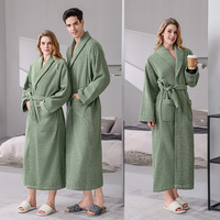 Peignoir en éponge personnalisé super doux et moelleux pour hommes marque de distributeur Vêtements de nuit blancs Peignoir de bain Spa Terry Hotel