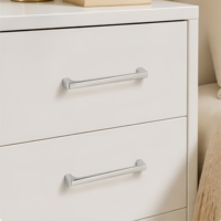 Poignées de meuble en aluminium massif chromé poli, tirants de tiroir argent miroir, quincaillerie moderne pour cuisine et armoire