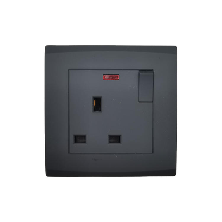 Uk Standard Electric Power Light Push Button Switch 1/2 Way 1 Gang Electrical Black Wall Switches for Home