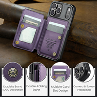 Étui Portefeuille Givré de Luxe en Similicuir avec Support et Porte-Cartes pour iPhone 18 Pro Max, Compatible 17 Air, 16 Plus, 15, 14, 13, 12