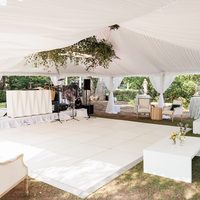 Tente de mariage portable sans trous, facile à nettoyer, blanche brillante, plancher de danse, plancher de danse à emboîtement pour événements