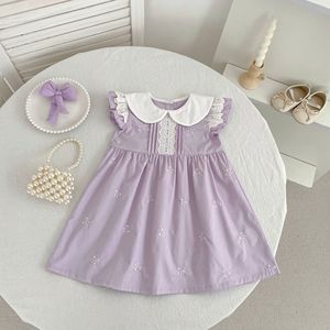 Conjunto de Verano 2026 para Niñas, Vestido y Romper con Lazo, Encaje y Mangas con Volantes, Estilo Princesa - Product Image 3