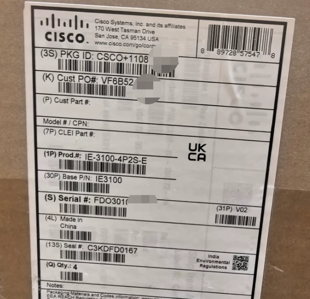 IE-3100-4P2S-E ClSCO IE3100 Industrial Managed Switch 4 Port Gigabit PoE+ RJ45 2 SFP Fiber Uplink for Automation Networking