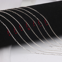Rollo de cadena de eslabones de Cable aplanado de Plata de Ley 925 delgada de varios tamaños para DIY, collar, pulsera, fabricación de joyas, componentes